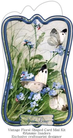 Beautiful Painted Flowers & Butterflies Shaped Card Mini Kit