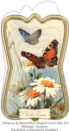 Beautiful Painted Flowers & Butterflies Shaped Card Mini Kit
