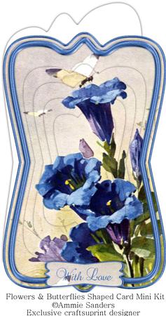 Beautiful Painted Flowers & Butterflies Shaped Card Mini Kit