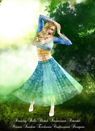 Dancing Belle Sketch Impression Original Art