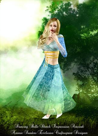 Dancing Belle Sketch Impression Original Art
