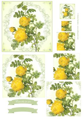 Yellow Rose's Pyramid Topper & Sentiments