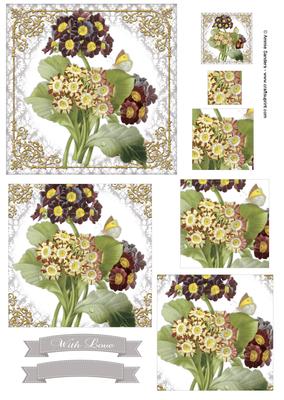 Pretty Floral Pyramid Topper & Sentiments
