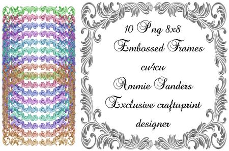 10 8x8 Fancy Embossed Frames Cu4cu