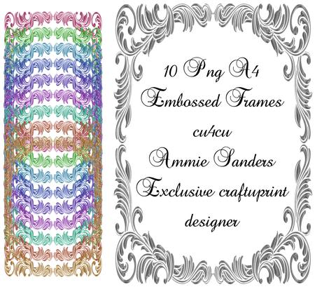 10 Png A4 Fancy Embossed Frames Cu4cu
