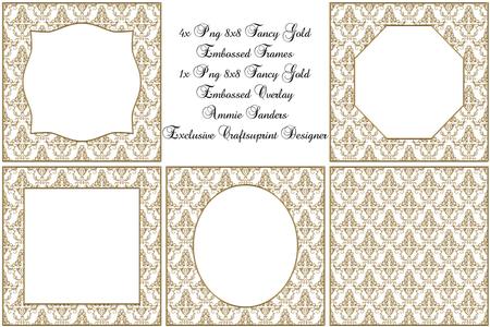 5 Png 8x8 Fancy Gold Embossed Frames & Overlay Cu4cu