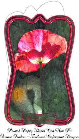 Beautiful Watercolour Poppy Shaped Card Mini Kit