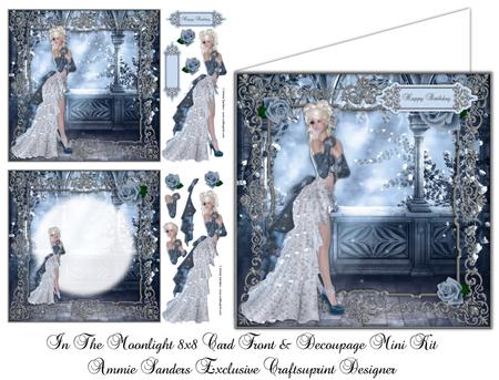 In the Moonlight 8x8 Decoupage Card Mini Kit