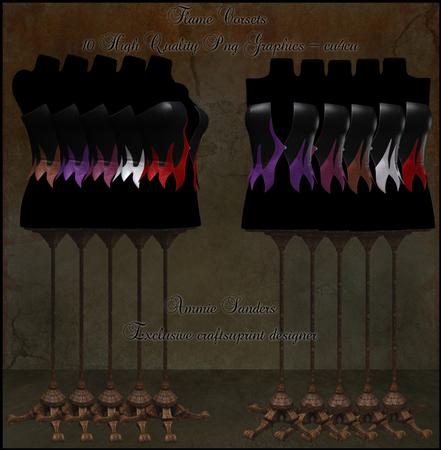Flame Corsets on Dress Forms 10 Cu4cu Quality Poser Graphics