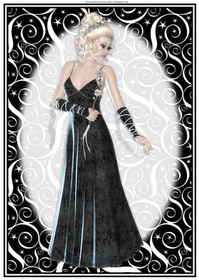 Stunning Beauty in Black A4 Tunnel Card/topper
