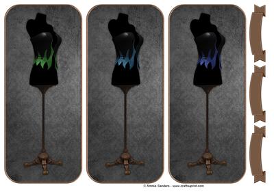 Coloured Flame Corset's on Dress Form Toppers