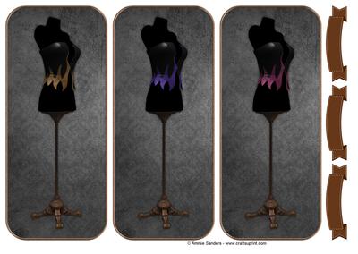 Coloured Flame Corset's on Dress Form Toppers