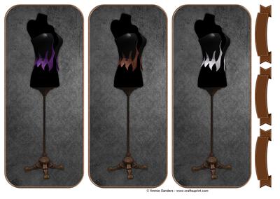 Coloured Flame Corset's on Dress Form Toppers