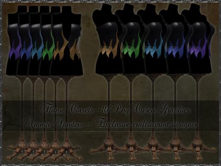 Flame Corsets on Dress Forms 10 Cu4cu Quality Poser Graphics
