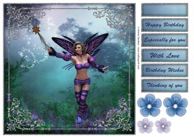 Charmed Butterfly Fairy 8x8 Topper & Sentiments