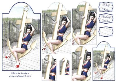 Ahoy Sailor Vintage Pin-up Shaped Topper