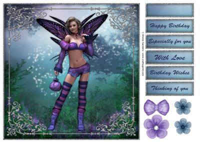 Charmed Butterfly Fairy 8x8 Topper & Sentiments