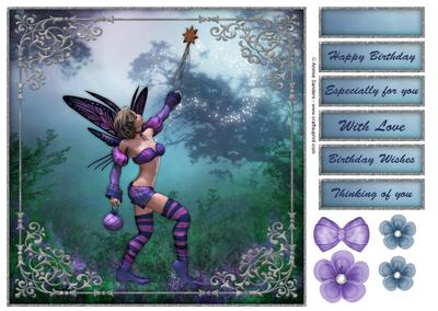 Charmed Butterfly Fairy 8x8 Topper & Sentiments