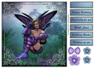 Charmed Butterfly Fairy 8x8 Topper & Sentiments