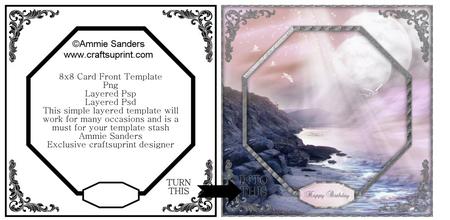 8x8 Layered Card Template, Png, Layered Psp & Layered Psd
