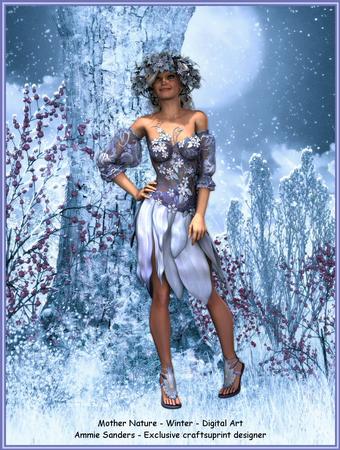Mother Nature Winter Digital Art Cu