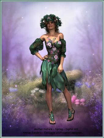 Mother Nature Spring Digital Art Cu