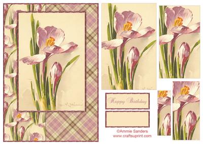 Beautiful Vintage Painted Flower A5 Quick Card