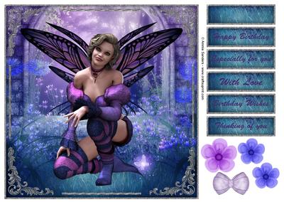 Charmed Butterfly Fairy 8x8 Topper & Sentiments