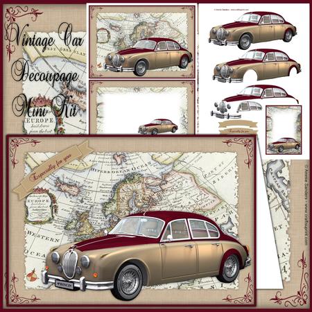 Gorgeous Vintage Car Decoupage Mini Kit