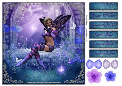 Charmed Butterfly Fairy 8x8 Topper & Sentiments