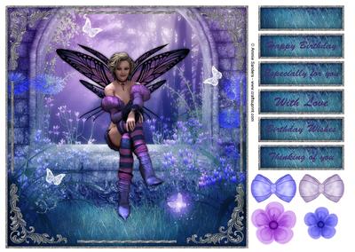 Charmed Butterfly Fairy 8x8 Topper & Sentiments