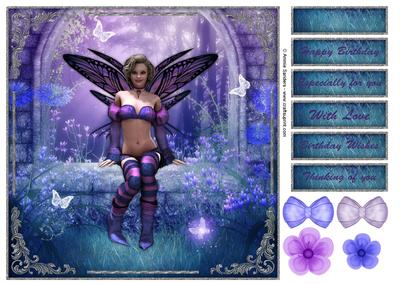 Charmed Butterfly Fairy 8x8 Topper & Sentiments
