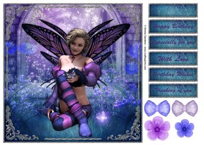 Charmed Butterfly Fairy 8x8 Topper & Sentiments