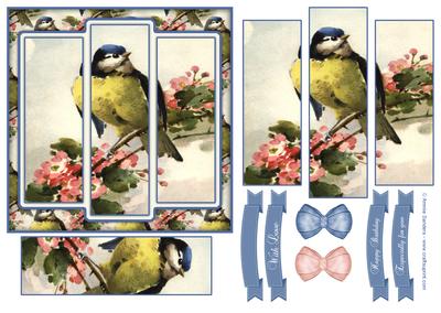 Beautiful Vintage Painted Bird 6x6 Panel Card
