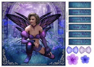 Charmed Butterfly Fairy 8x8 Topper & Sentiments