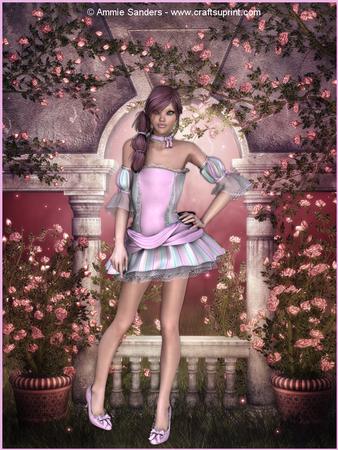 Sugar Doll's Fantasy Rose Garden Digital Art Cu