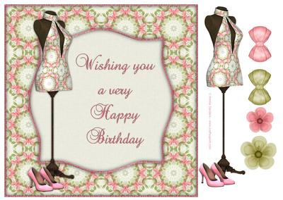 Stunning Dress & Shoes Happy Birthday 8x8 Topper