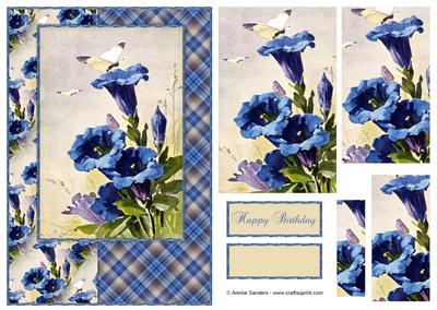 Beautiful Vintage Painted Butterflies A5 Quick Card