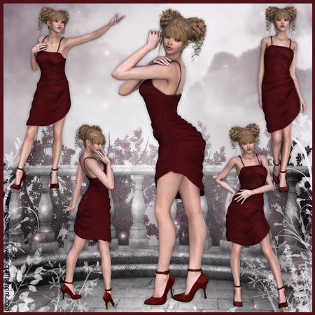 Stunning Lady in Red 5 Cu4cu Png Graphics