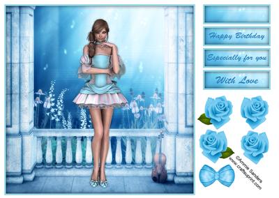 Sugar Doll's Musical Fantasy 8x8 Topper