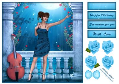 Moonlight Beauty Musical 8x8 Topper