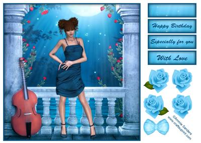 Moonlight Beauty Musical 8x8 Topper