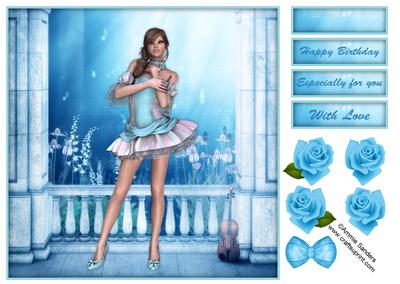 Sugar Doll's Musical Fantasy 8x8 Topper