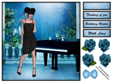 Starlight Beauty at the Piano 8x8 Topper