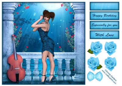 Moonlight Beauty Musical 8x8 Topper