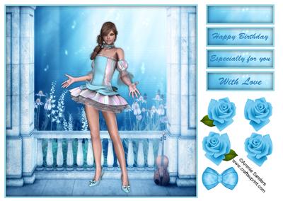 Sugar Doll's Musical Fantasy 8x8 Topper