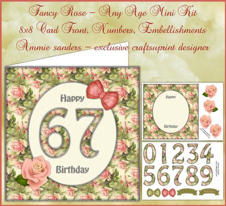 Fancy Vintage Roses Any Age 8x8 Mini Kit