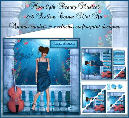 Moonight Beauty Musical 8x8 Scallop Corner Topper