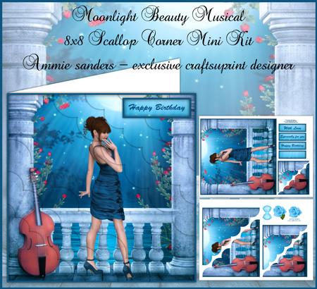 Moonight Beauty Musical 8x8 Scallop Corner Topper