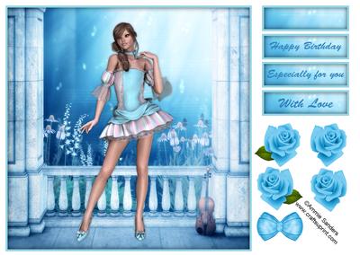 Sugar Doll's Musical Fantasy 8x8 Topper